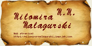 Milomira Malagurski vizit kartica
